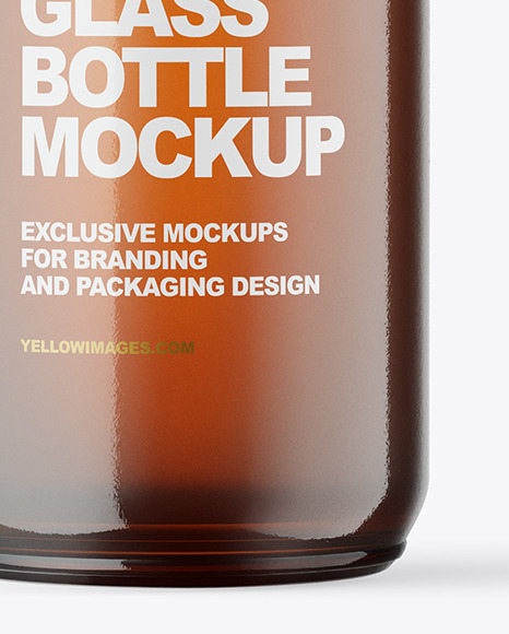 100ml Amber Glass Bottle W  Wooden Lid Mockup PSD #6