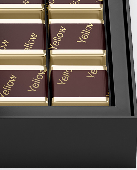 Box of Chocolate Sweets Mockup PSD #1
