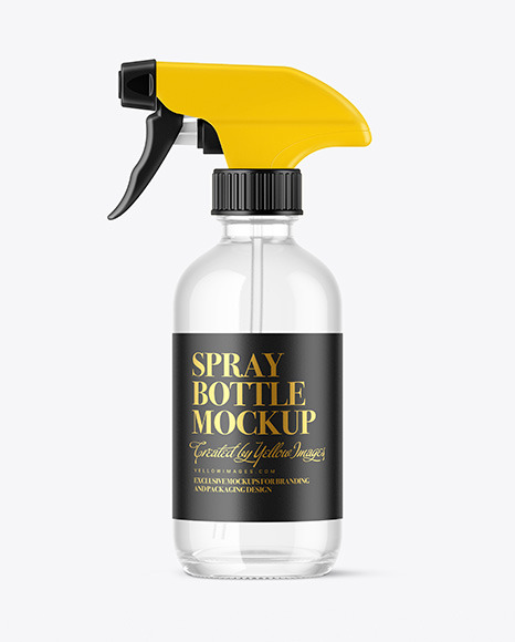Clear Glass Spray Bottle Mockup