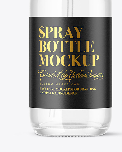 Clear Glass Spray Bottle Mockup PSD #6