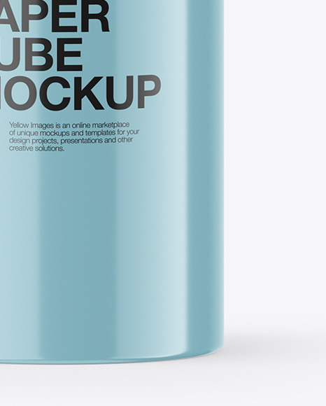 Glossy Paper Tube Mockup PSD #1