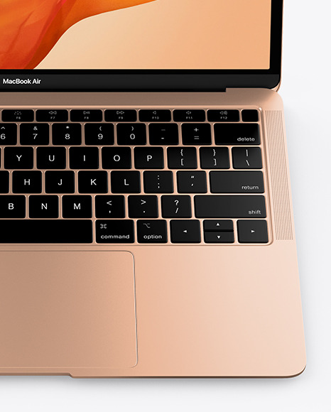 MacBook Air Gold Mockup PSD #4