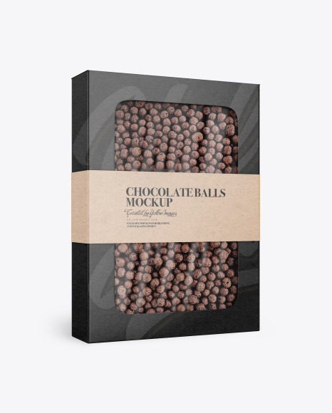 Download Kraft Paper Box With Chocolate Balls Mockup In Box Mockups On Yellow Images Object Mockups