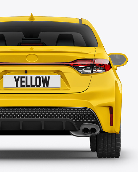 Sedan Mockup   Back View PSD #2