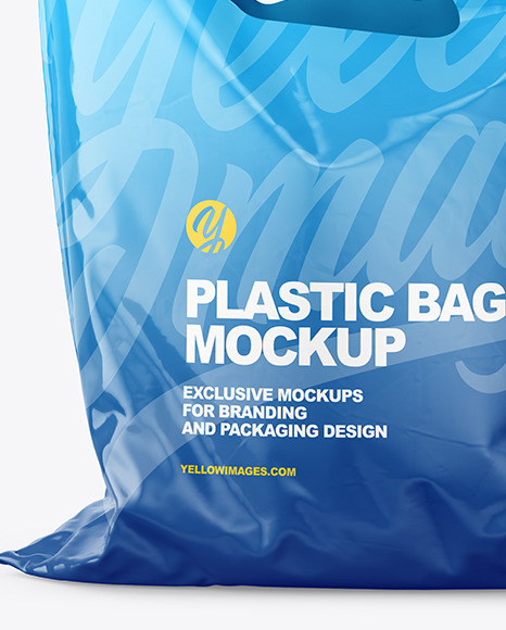 Plastic Carrier Bag Mockup In Bag Sack Mockups On Yellow Images Object Mockups