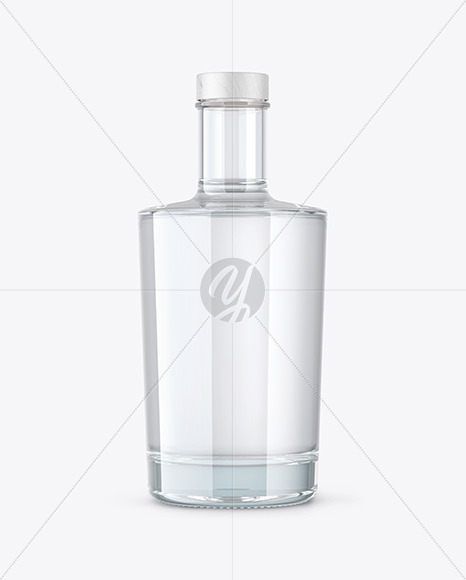 Download Dry Gin Bottle With Wooden Cap Mockup In Bottle Mockups On Yellow Images Object Mockups