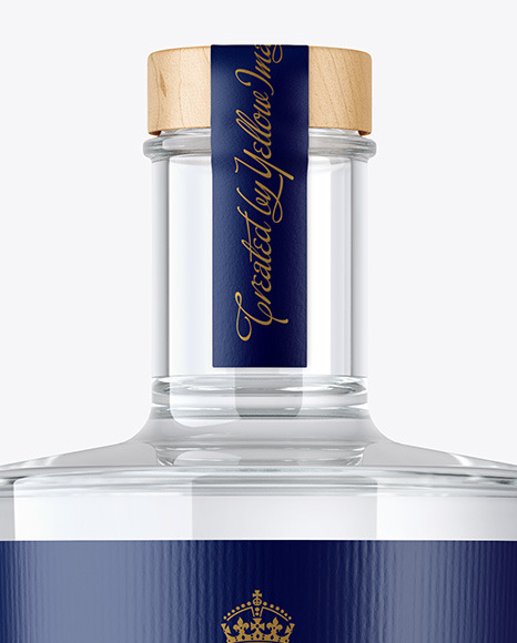 Dry Gin Bottle with Wooden Cap Mockup PSD #6