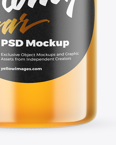 Clear Glass Honey Jar Mockup PSD #1