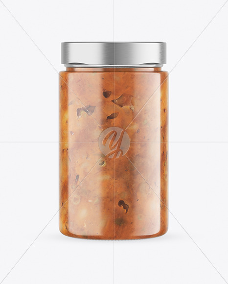 Сlear Glass Jar with Meat Sauce Mockup PSD #3