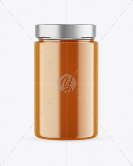 Clear Glass Raw Honey Jar Mockup PSD #3