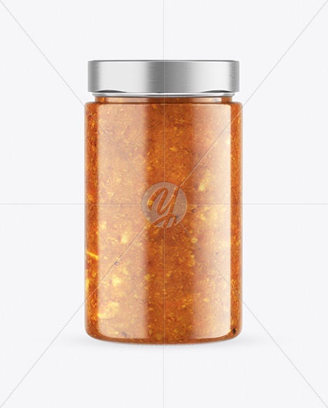 Сlear Glass Jar with Ratatouille sauce Mockup PSD #3