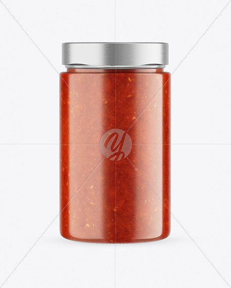 Сlear Glass Jar with Tomato Sauce Mockup PSD #3
