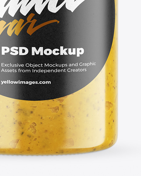 Сlear Glass Jar with Spread Mockup PSD #1