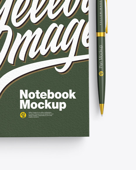 Leather Notebook With Pen Mockup PSD #6