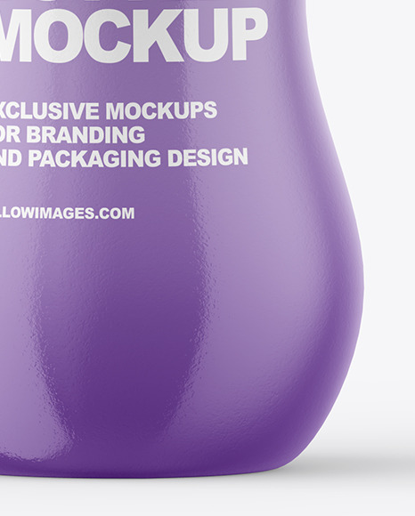 125ml Glossy Yogurt Bottle Mockup PSD #1