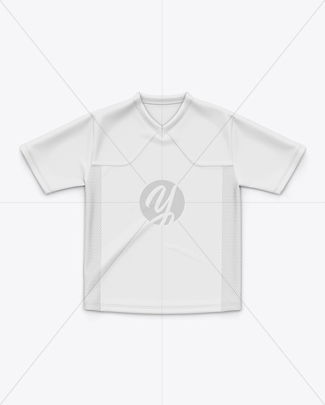 Download V Neck Soccer Jersey T Shirt Mockup Front Top View In Apparel Mockups On Yellow Images Object Mockups