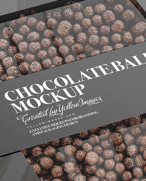 Paper Box With Chocolate Balls Mockup PSD #2