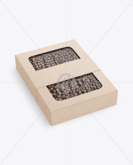 Download Kraft Paper Box With Chocolate Balls Mockup In Box Mockups On Yellow Images Object Mockups