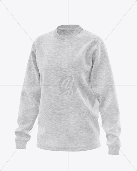 Download Melange Women S Long Sleeve Sweatshirt Front Half Side View In Apparel Mockups On Yellow Images Object Mockups