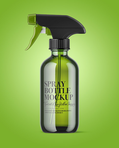 Download Green Glass Spray Bottle Mockup In Bottle Mockups On Yellow Images Object Mockups