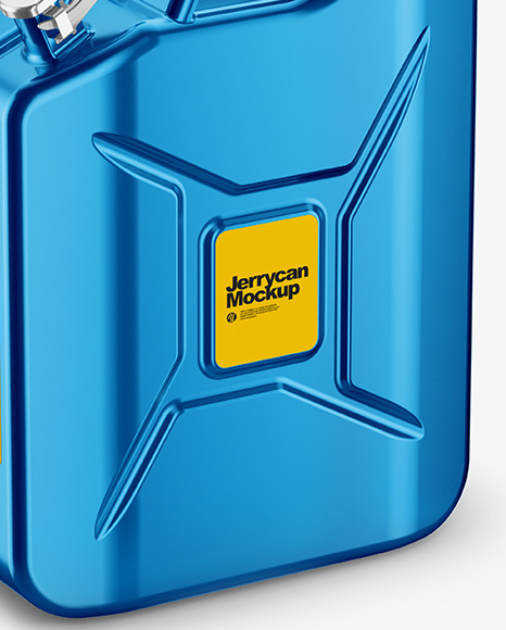 10 Fuel Jerrycan Mockup - Half Side View (High-Angle Shot) Packaging