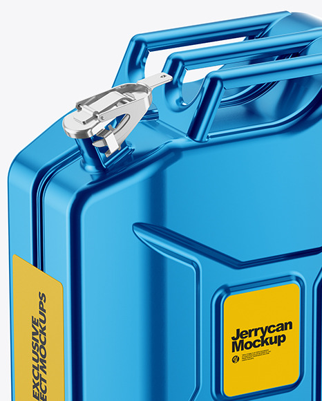 Metallic Fuel Jerrycan Mockup   Half Side View (High Angle Shot) PSD #7