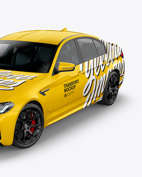 Executive Car Mockup   Half Side View (High Angle Shot) PSD #2