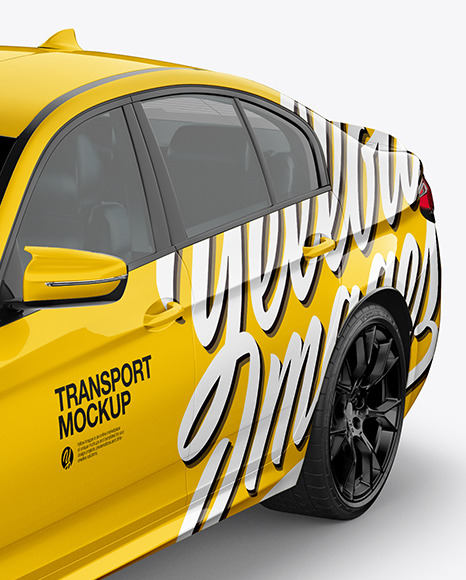 Executive Car Mockup   Half Side View (High Angle Shot) PSD #1