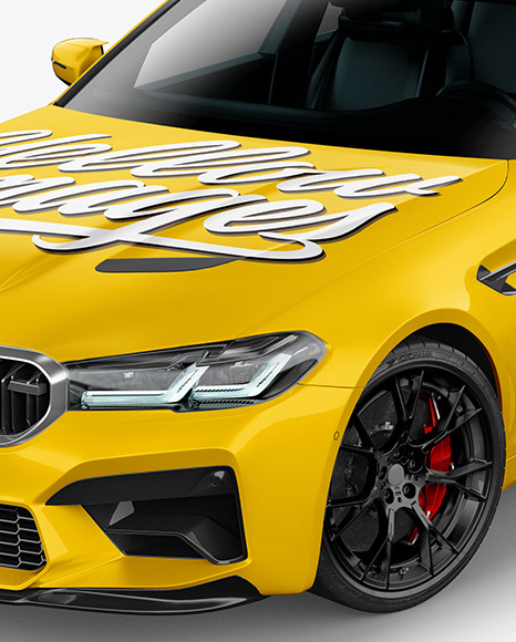 Executive Car Mockup   Half Side View (High Angle Shot) PSD #6