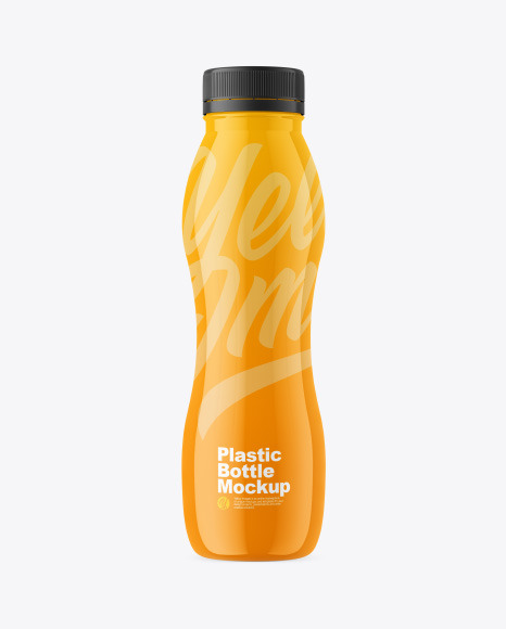 Glossy Plastic Bottle Mockup