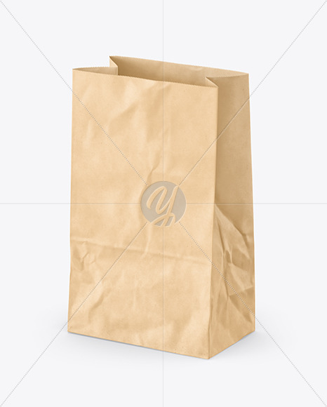 Kraft Paper Bag Mockup In Bag Sack Mockups On Yellow Images Object Mockups