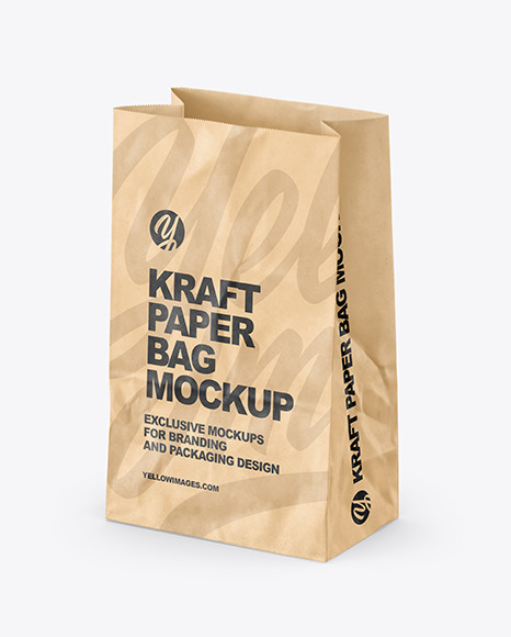 Download Kraft Paper Bag Mockup In Bag Sack Mockups On Yellow Images Object Mockups