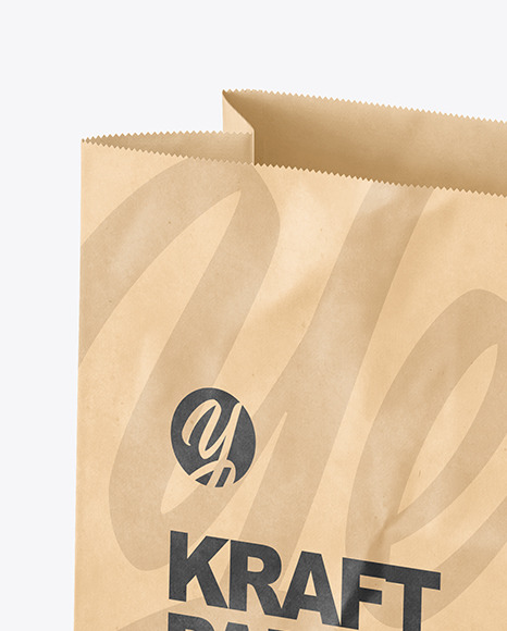 Kraft Paper Bag Mockup In Bag Sack Mockups On Yellow Images Object Mockups