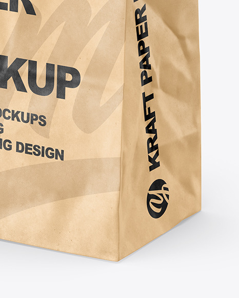 Kraft Paper Bag Mockup In Bag Sack Mockups On Yellow Images Object Mockups