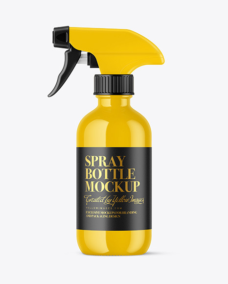 Glossy Spray Bottle Mockup