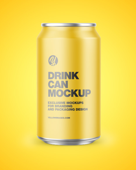 Metallic Drink Can w  Matte Finish Mockup PSD #2
