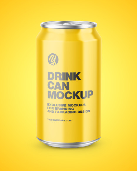 Metallic Drink Can w  Glossy Finish Mockup PSD #2