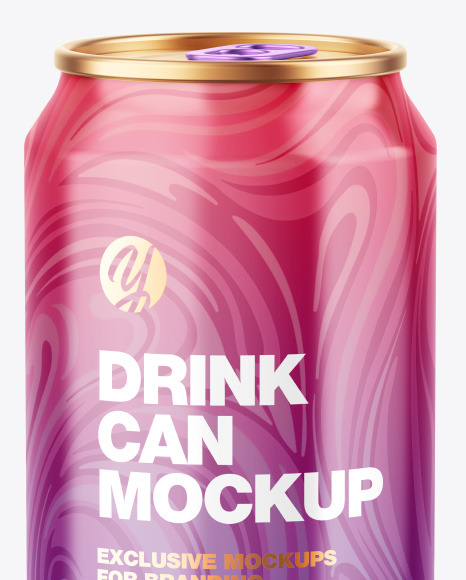 Metallic Drink Can w  Glossy Finish Mockup PSD #6