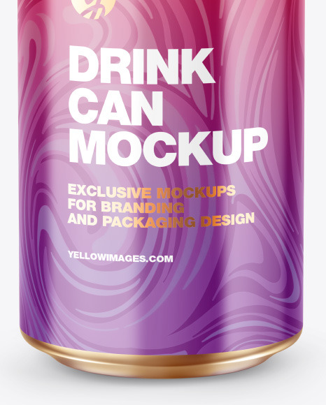 Metallic Drink Can w  Glossy Finish Mockup PSD #7
