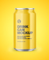 Metallic Drink Can w/ Glossy Finish Mockup