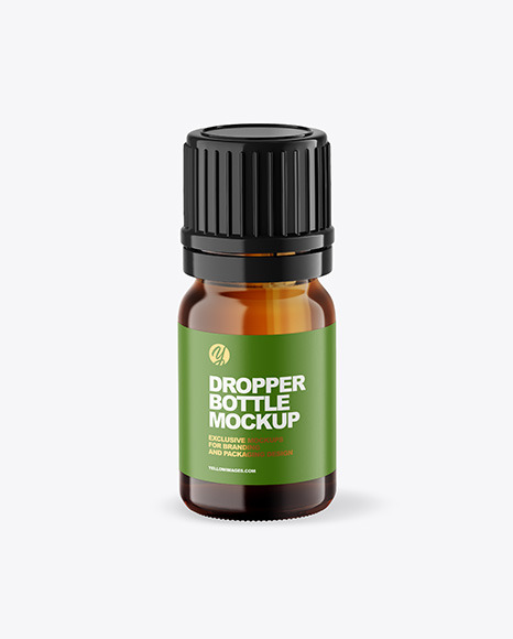 Amber Glass Dropper Bottle Mockup PSD #2