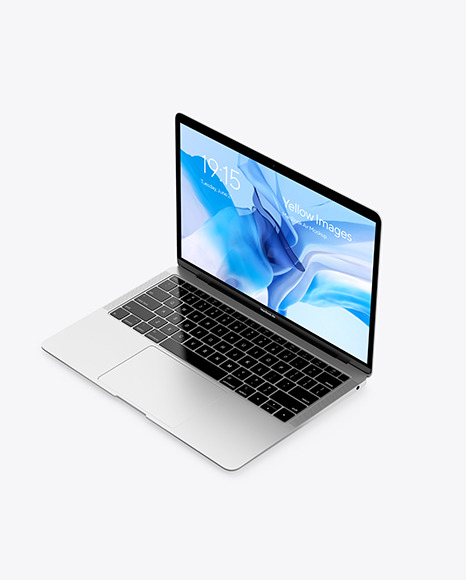 MacBook Air Silver Mockup PSD #2