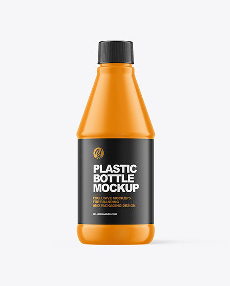 400ml Glossy Plastic Bottle Mockup