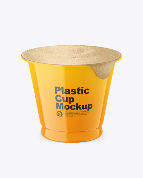 Download Glossy Plastic Cup Mockup In Cup Bowl Mockups On Yellow Images Object Mockups