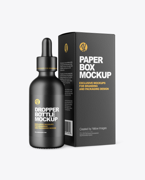 Ceramic Dropper Bottle with Paper Box Mockup PSD #2