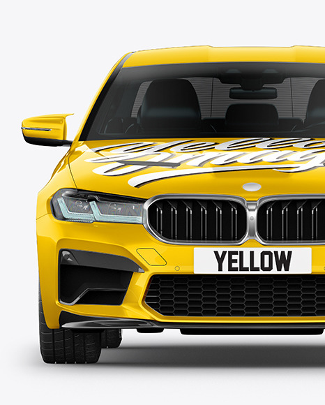 Executive Car Mockup   Front View PSD #4