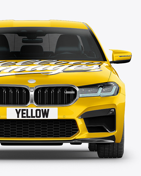 Executive Car Mockup   Front View PSD #2
