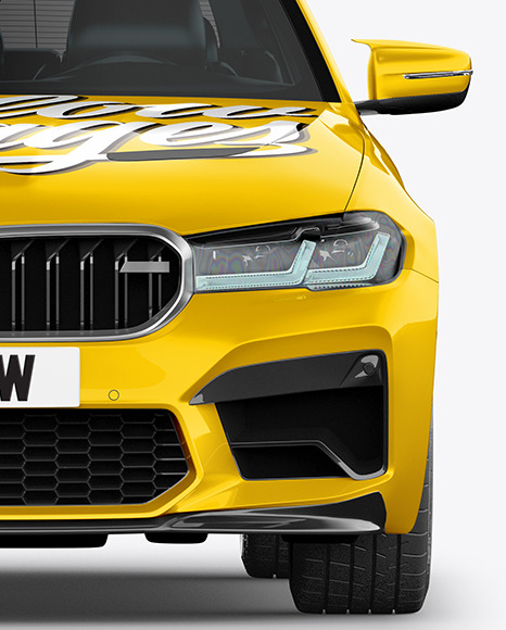 Executive Car Mockup   Front View PSD #1