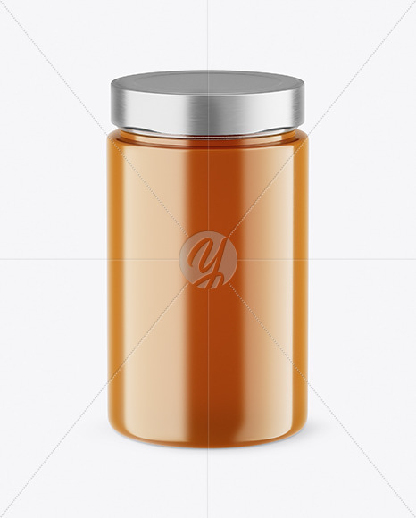 Clear Glass Raw Honey Jar Mockup