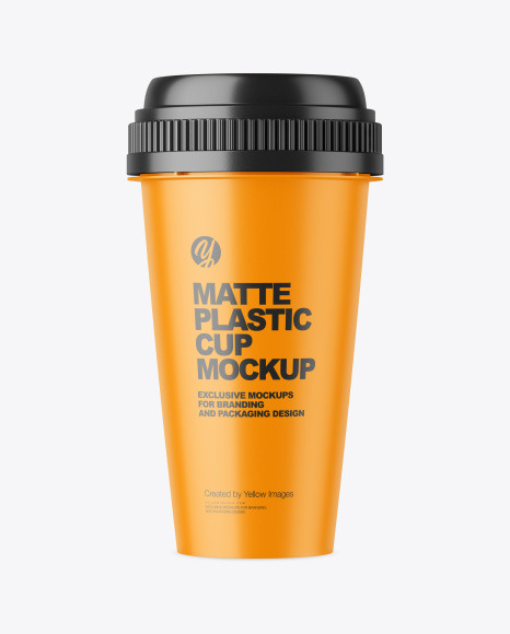 Download Matte Plastic Cup Mockup In Cup Bowl Mockups On Yellow Images Object Mockups